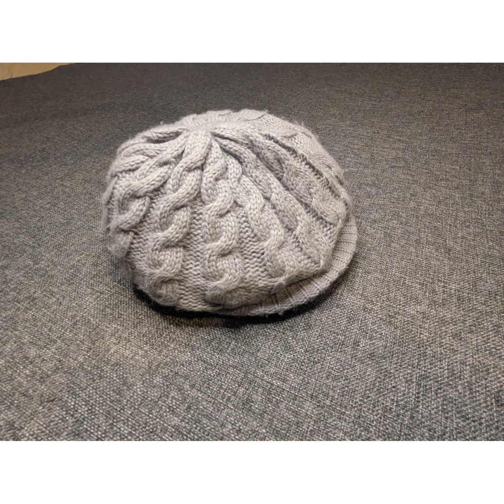 Vintage ARIS Gray Wool‎ Blend Low Brim Beret Hat Knit Newsboy Classic Hat Cap